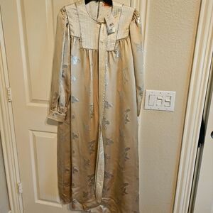 Elegant Silver and Cream Long Dress